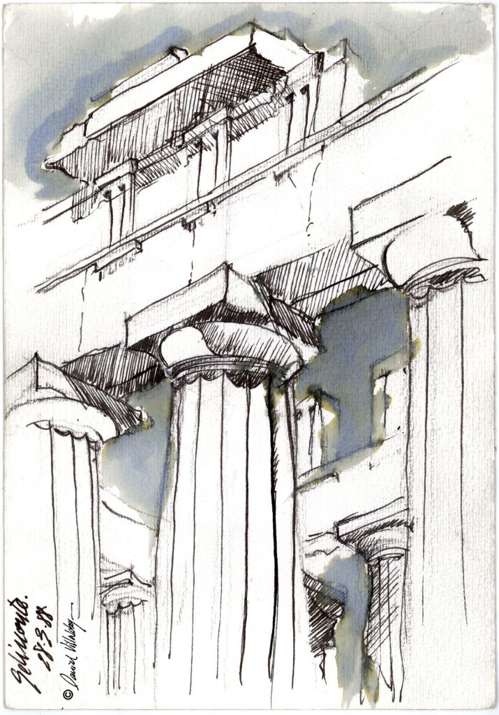 #danielvillalobos #sketch #sketchbook #sicily #selinuntetemple #entablature