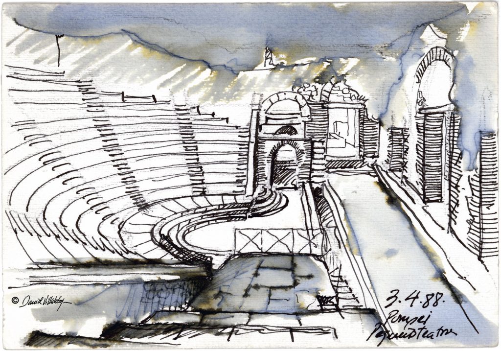 #danielvillalobos #sketch #sketchbook #skechtravel # pompeii #odeon
